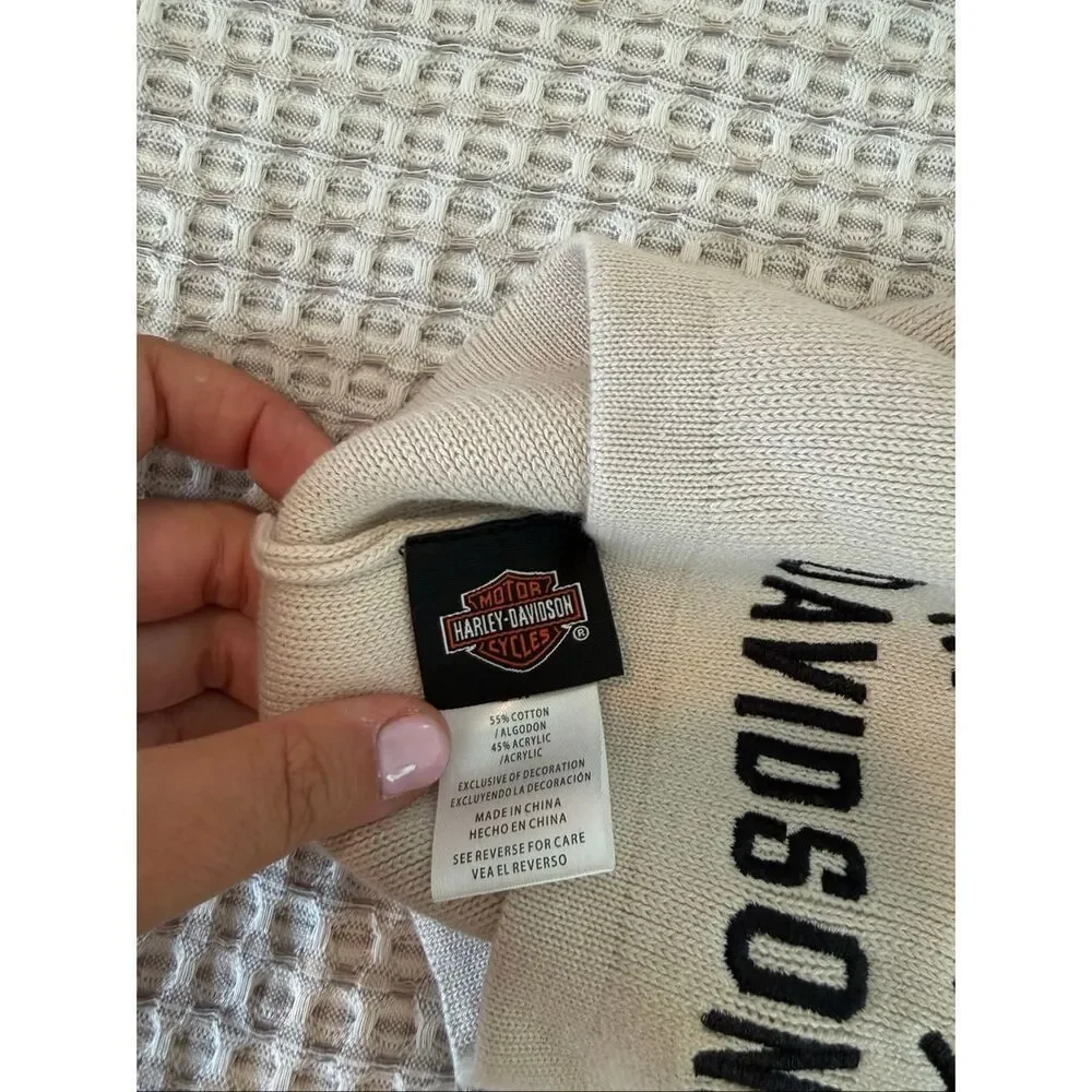 Harley Davidson Kids Gray Embroidered Logo Knitted Beanie Hat Size 2-4T